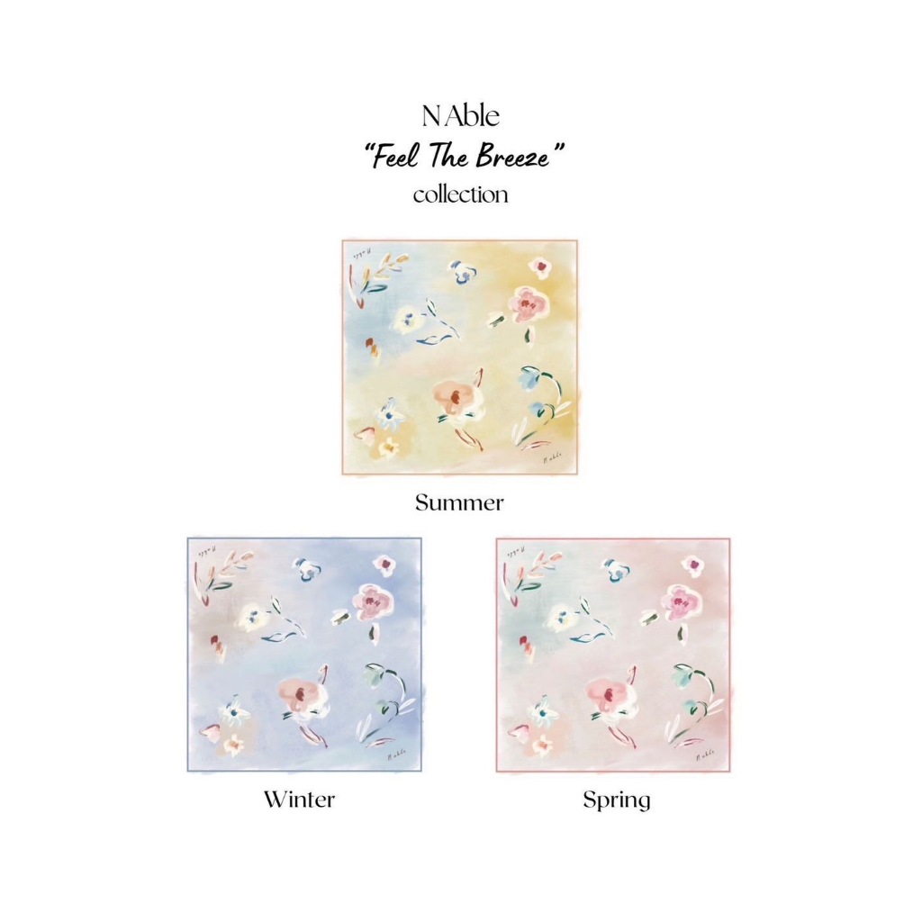 ผ้าคลุม “Feel The Breeze” เนื้อผ้า Premium matte silk nano นุ่มยืดหยุ่นเบาใส่สบาย Size115x115cm