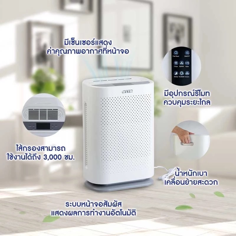 เครื่องฟอกอากาศ OTTO PA-555 ระบบกรอง 3 ชั้นกรองฝุ่นPM2.5ได้HEPAเลเวล13 – โปรปัง