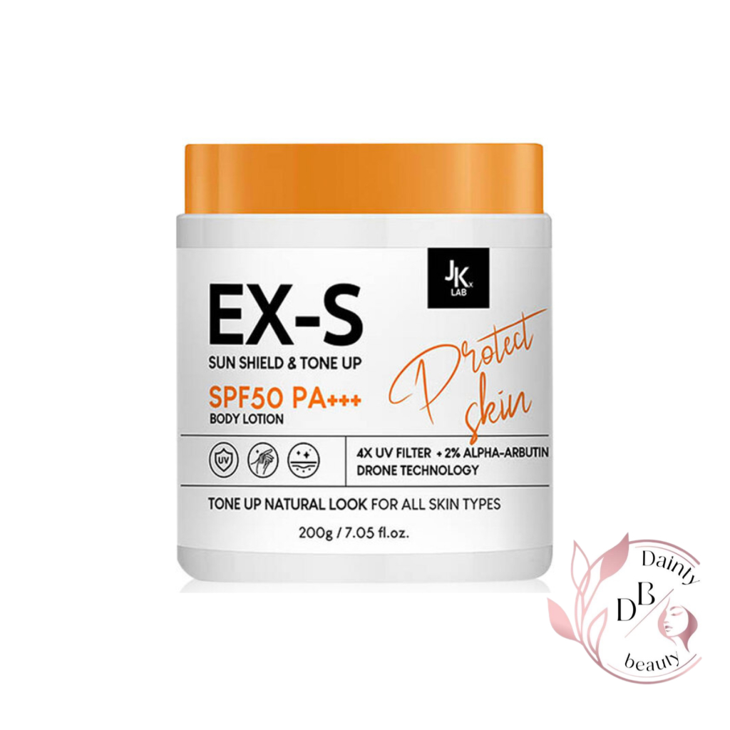 JKxLab EX-S Ultra Sun Shield Tone Up Body Lotion SPF50 PA+++ 200g ครีมกันแดดผิวกายพร้อมโทนอัพปรับสีผ