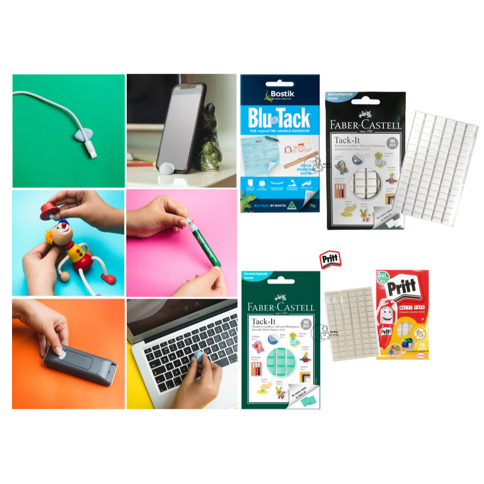 Blu tack เฟเบอร์ พริต Bostik ออสเตรเลีย แท้100% กาวดินน้ำมันบอสติก สีมิ้น สีฟ้า สีขาว 50กรัม สีฟ้า75กรัม พร้อมส่งจากไทย - รูปที่ 6