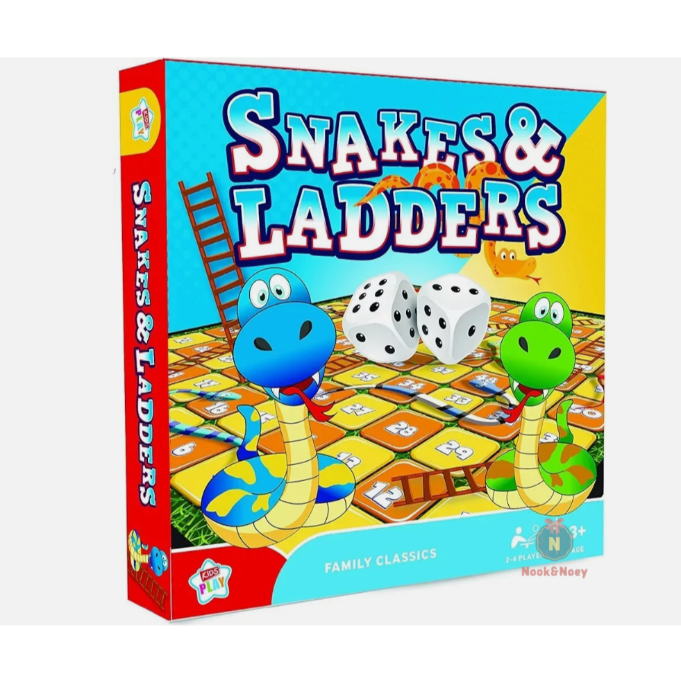 พร้อมส่ง เกมส์กระดาน เกมบันไดงู Snakes Ladders เกมส์สำหรับครอบครัว เล่นได้หลายคน
