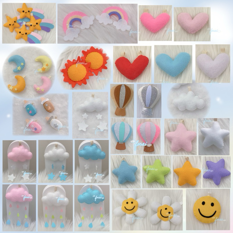 ตัวตกแต่งธีมท้องฟ้า ☁️ ป้ายชื่อ พวงกุญแจ งานแฮนด์เมด