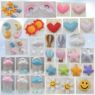 ตัวตกแต่งธีมท้องฟ้า ☁️ ป้ายชื่อ พวงกุญแจ งานแฮนด์เมด🌈