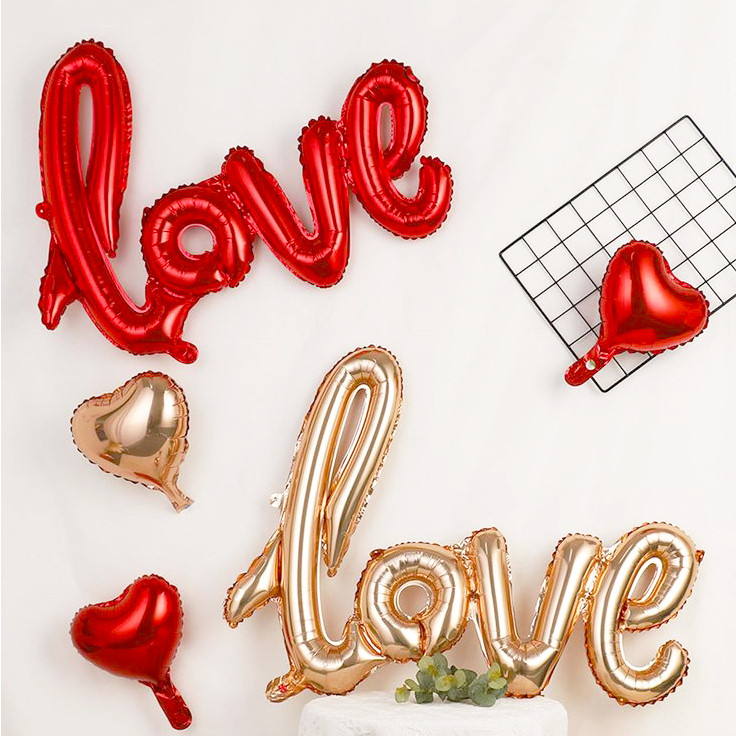 ร้านไทย ลูกโป่งตัวอักษร ลูกโป่งฟอยล์ตัวอักษร ลูกโป่งฟอยล์อักษร love