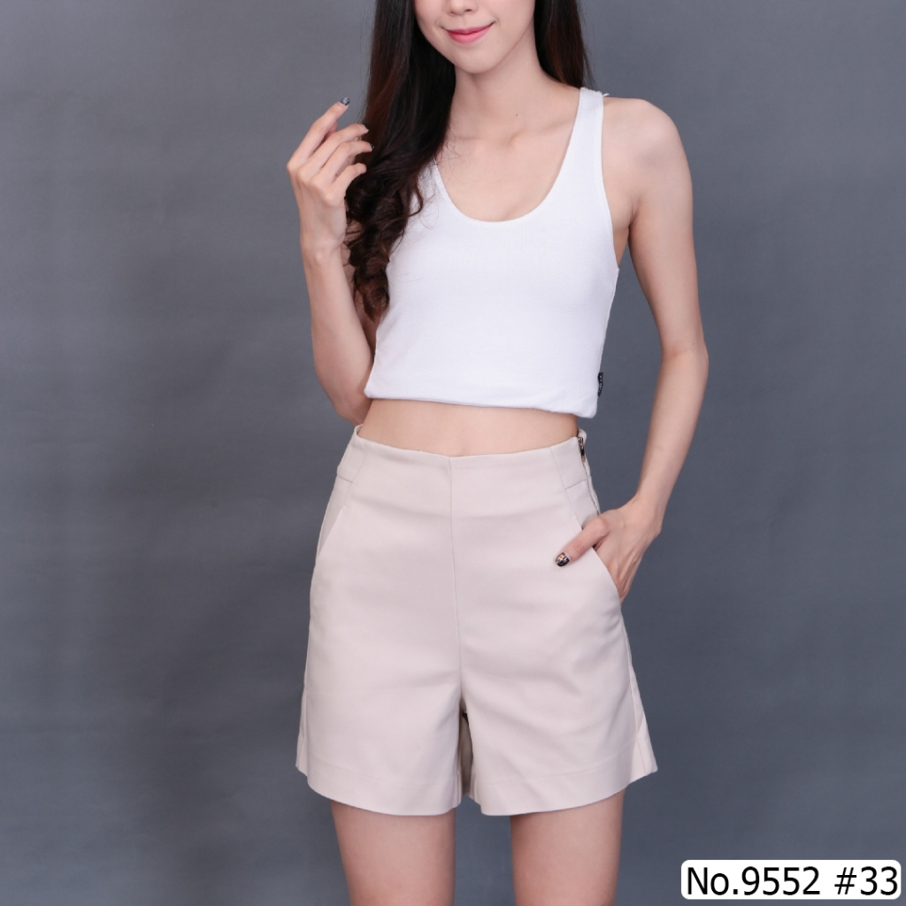 Miss Daisy กางเกงสั้น No.9552 เอวสูง ซิบข้าง ผ้ายืด Spandex - รูปที่ 2