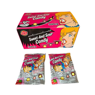 อมเปรี้ยวจี๊ดจ๊าด30ซอง อย.ไทย มีฮาลาล อมจี๊ดจ๊าดรสผลไม้ อมเปรี้ยว5บาท