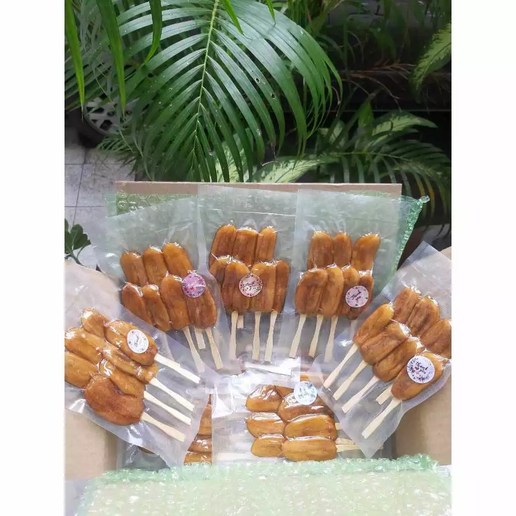 50 เเพ๊ก 4-5ลูกล้วยตากเสียบไม้เกรดสูญญากาศขายส่ง50ห่อ( 85กรัม)ใหม่สดสะอาดเก็บได้นาน