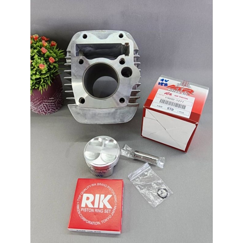 ชุดเสื้อสูบพร้อมลูก W125 บังลม ลูกคาเซ่ 56-57-59 พร้อมหลบวาล์ว 4วาล์ว W125 วาล์ว 19/22