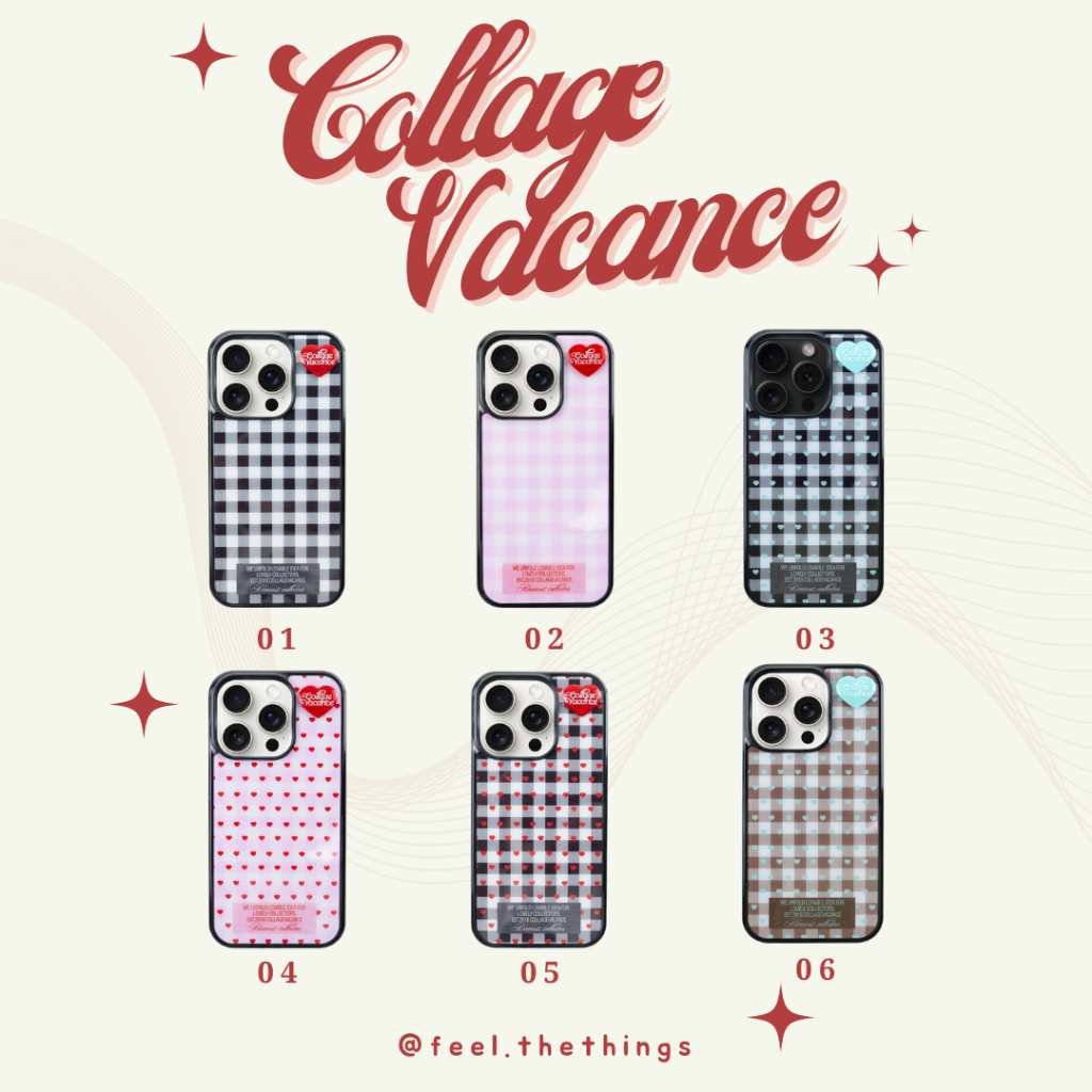 [Pre-order สอบถามรุ่นโทรศัพท์ก่อน] collagevacance — Heart Logo Pendant Glass Bumper Case เคสโทรศัพท์ เคสไอโฟน