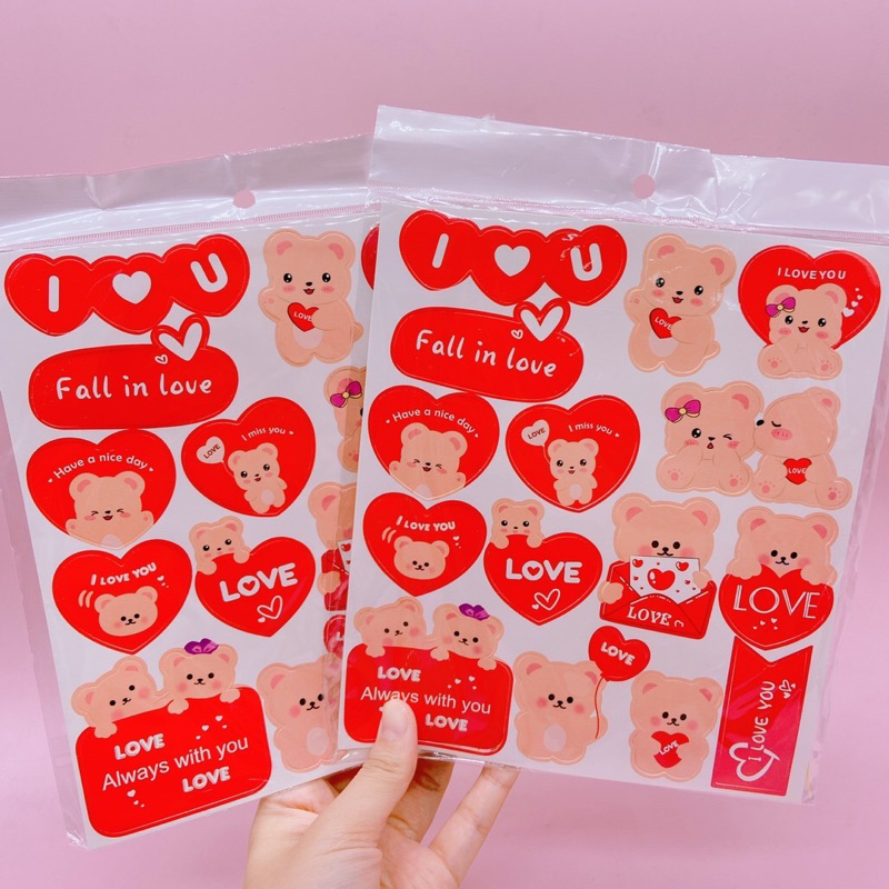 {ส่งไว ส่งตรงจากไทย} สติ๊กเกอร์ลายน่ารัก สำหรับวันวาเลนไทน์