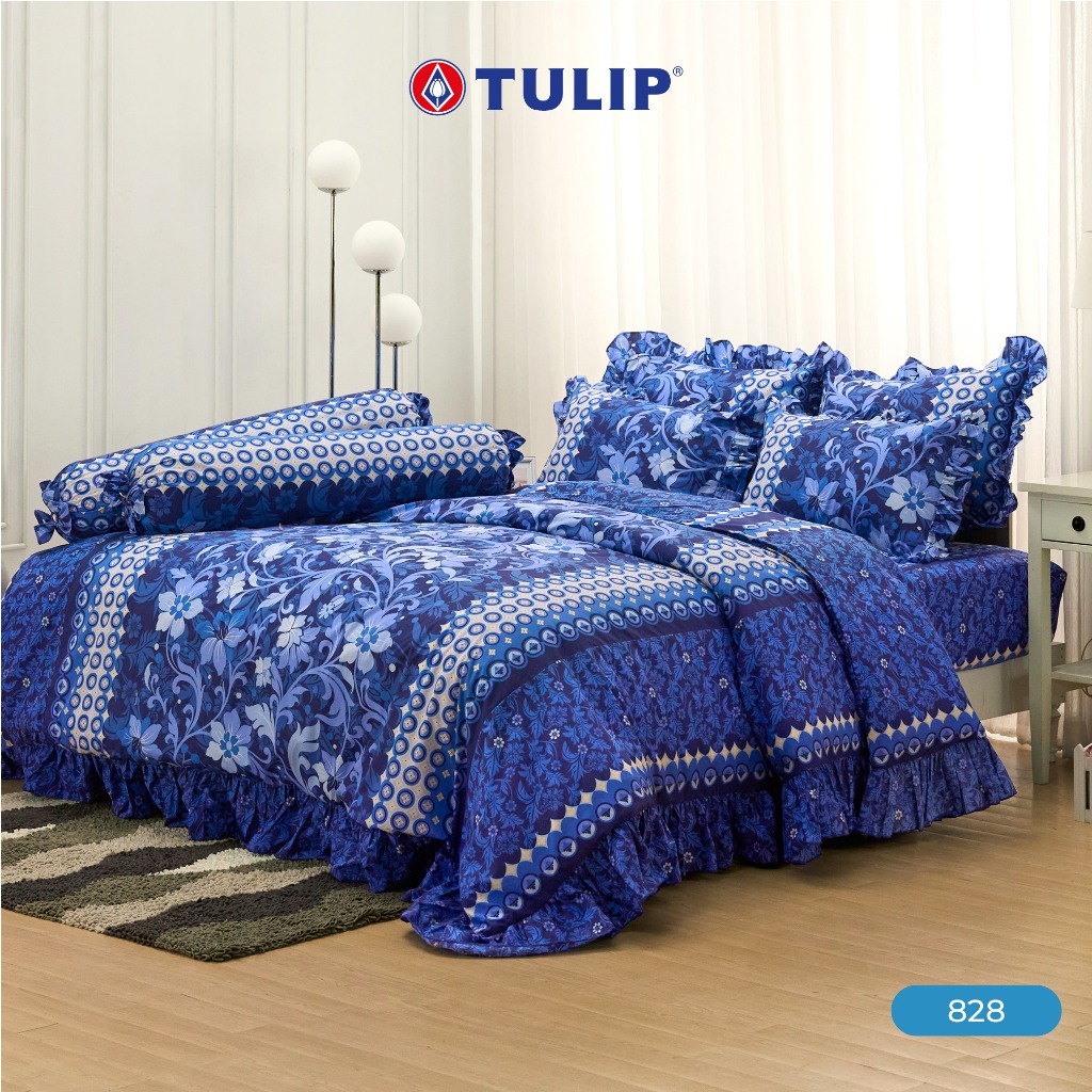 TULIP Cotton Mix พิมพ์ลาย 828 ชุดผ้าปูที่นอน ผ้าห่ม ผ้านวม พิมพ์ลายกราฟิกสวยงาม เนื้อผ้าหนาแน่น