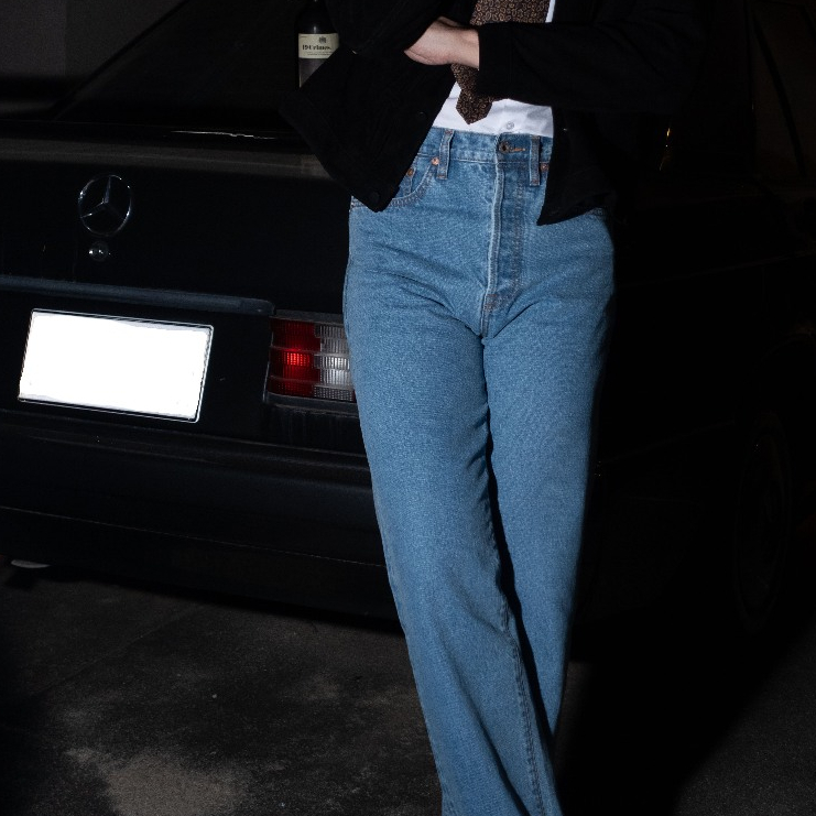 [HWDW-WASHS]กางเกงยีนส์ฟอกเอวสูงริมแดง High Waist 90s jeans "washed selvedge"