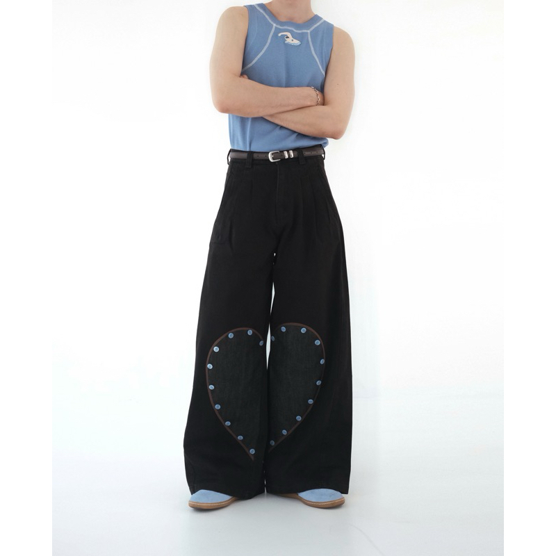LEELA - HEART TROUSER - กางเกงตัดต่อรูปหัวใจ