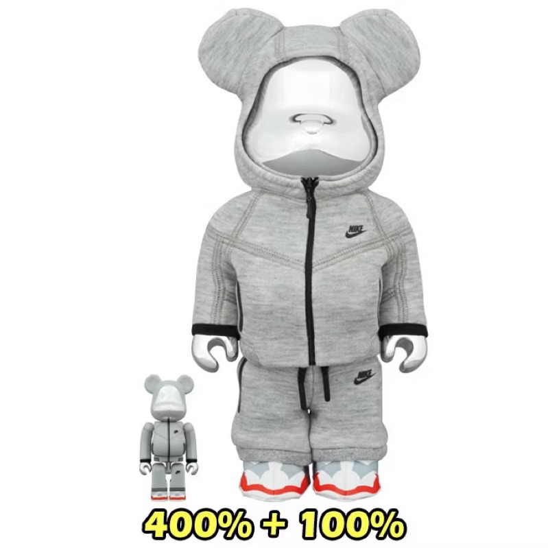 (มือ1 พร้อมส่งด่วน ถูกที่สุด!! ของแท้💯) ฟิกเกอร์ BE@RBRICK NIKE TECH FLEECE N98 100％ & 400％