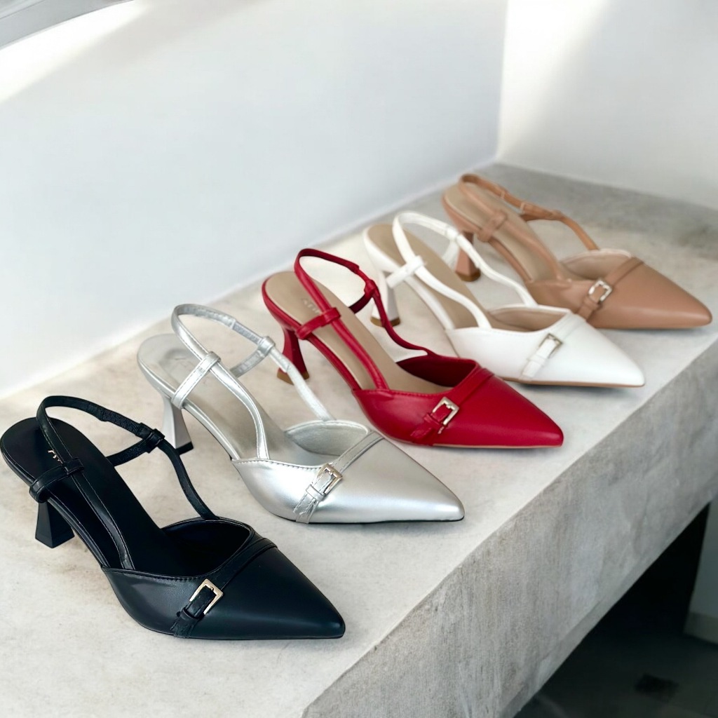 Atipashop – GEMY SLINGBACK SHOES รองเท้าส้นสูง หัวแหลม ราคา ถูกที่สุด ดีลบีเคเค
