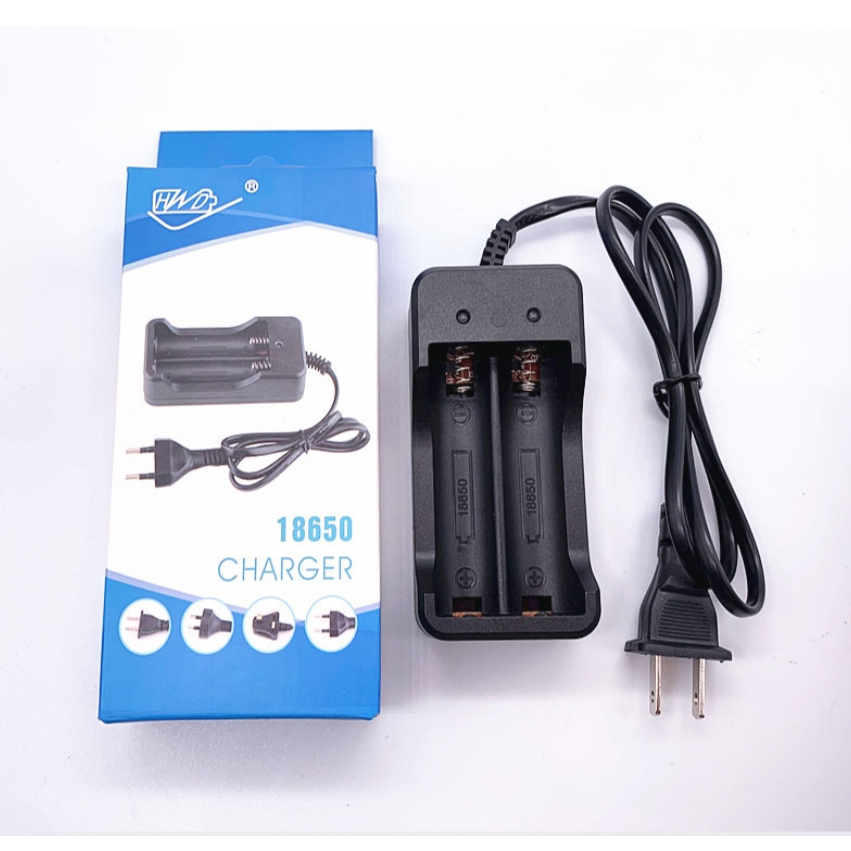 ชาร์จแบตเตอรี่ 18650 Dual Slot อัจฉริยะ Multi-Function มาตรฐาน US 3.7V 4.2V