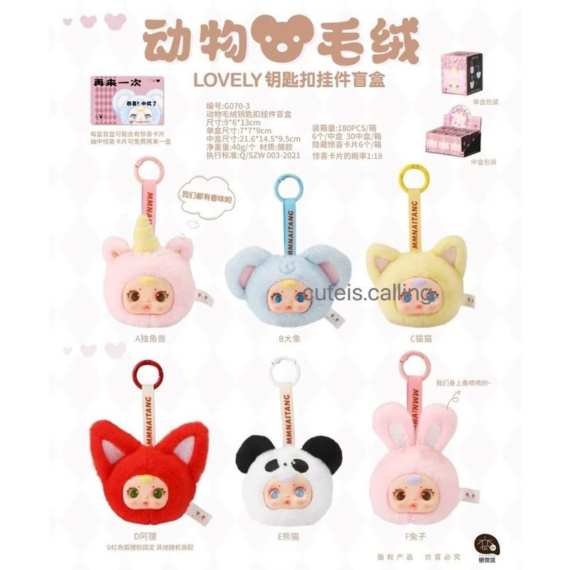 Mmnaitang lovely Animal พวงกุญแจ หัวสัตว์ กลิ่นหอม