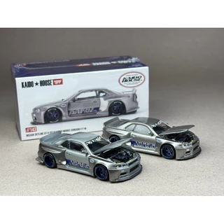 ✨Chase Car Nissan Skyline GT-R (R34) Kaido Works SHINJUKU V1 #143 Scale 1:64 ยี่ห้อ Mini gt