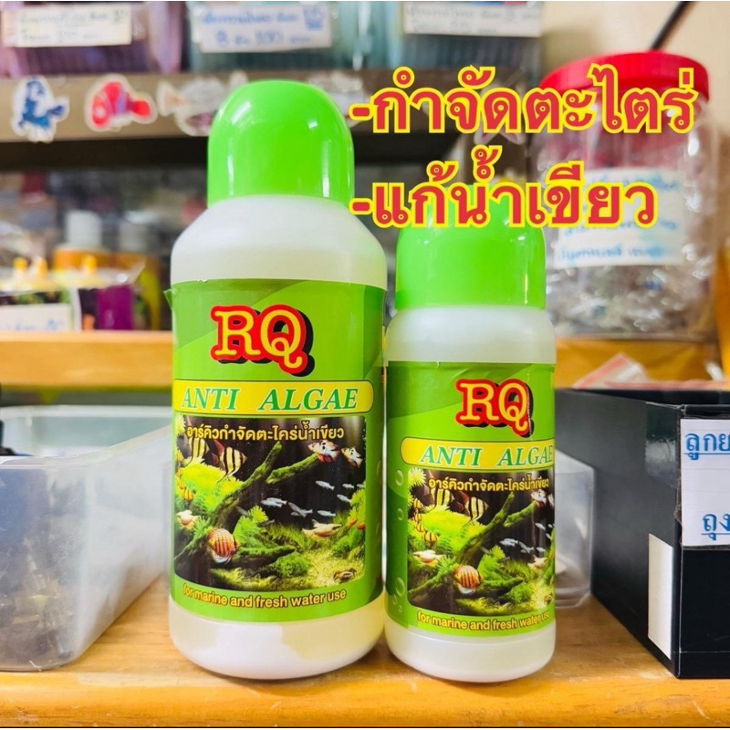 น้ำยากำจัดตะไคร่ตู้ปลาและบ่อปลา RQ ANTI ALGAE แก้ปัญหาน้ำเขียว น้ำยากำจัดตะไคร่บ่อปลา
