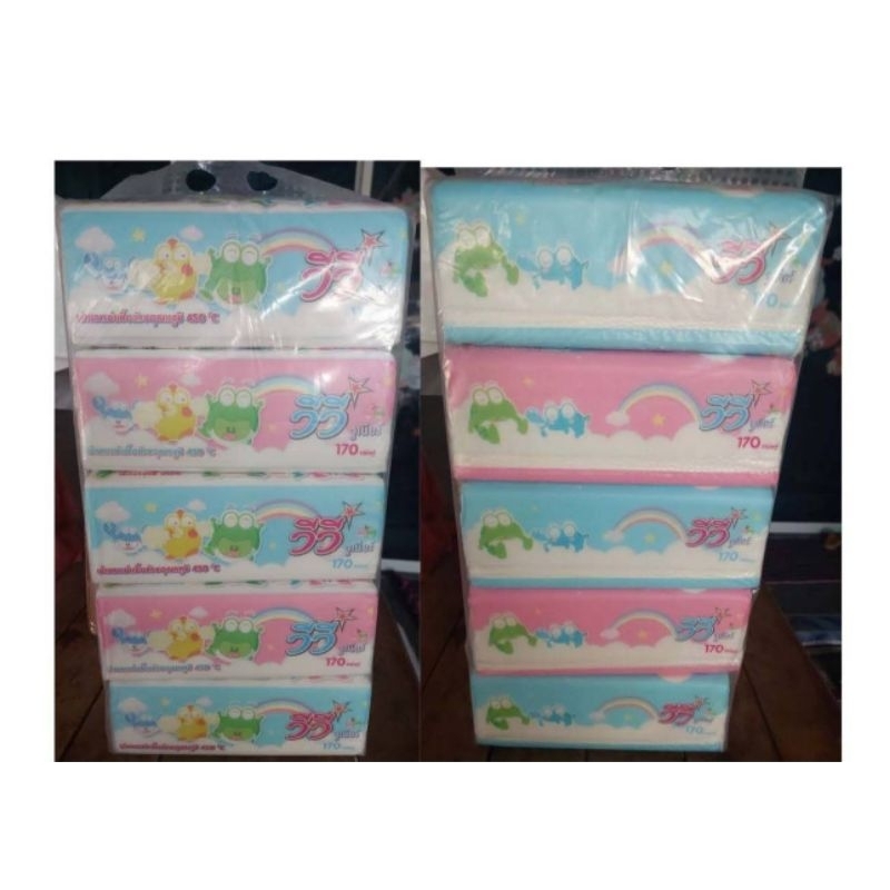 ทิชชู่วีวี 170 แผ่น หนา 2 ชั้น แบบแพค พร้อมส่ง