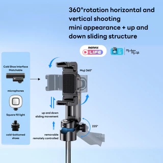 Remax Selfie stick mini รุ่น P80 ไม้เซลฟี่ ไซส์มินิ หมุน 360 องศา เชื่อมต่อบลูทูธ มีประกันศูนย์ไทย