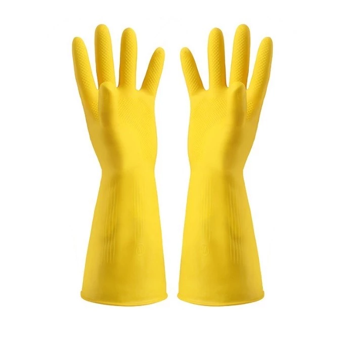 ถุงมือยางสีเหลือง ถุงมือยางเอนกประสงค์ ไซส์ L
