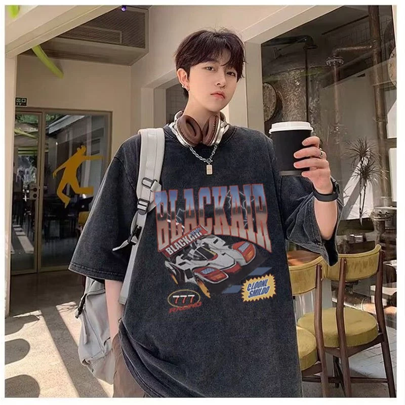 เสื้อยืดฟอกวินเทจไซส์ใหญ่ ผ้าฝ้าย 100% oversize เสื้อผ้าแฟชั่นเกาหลี เสื้อโอเวอร์ไซซ์ผู้หญิง สไตล์ฮิปฮอป ชายและหญิง อก50 thumbnail 8