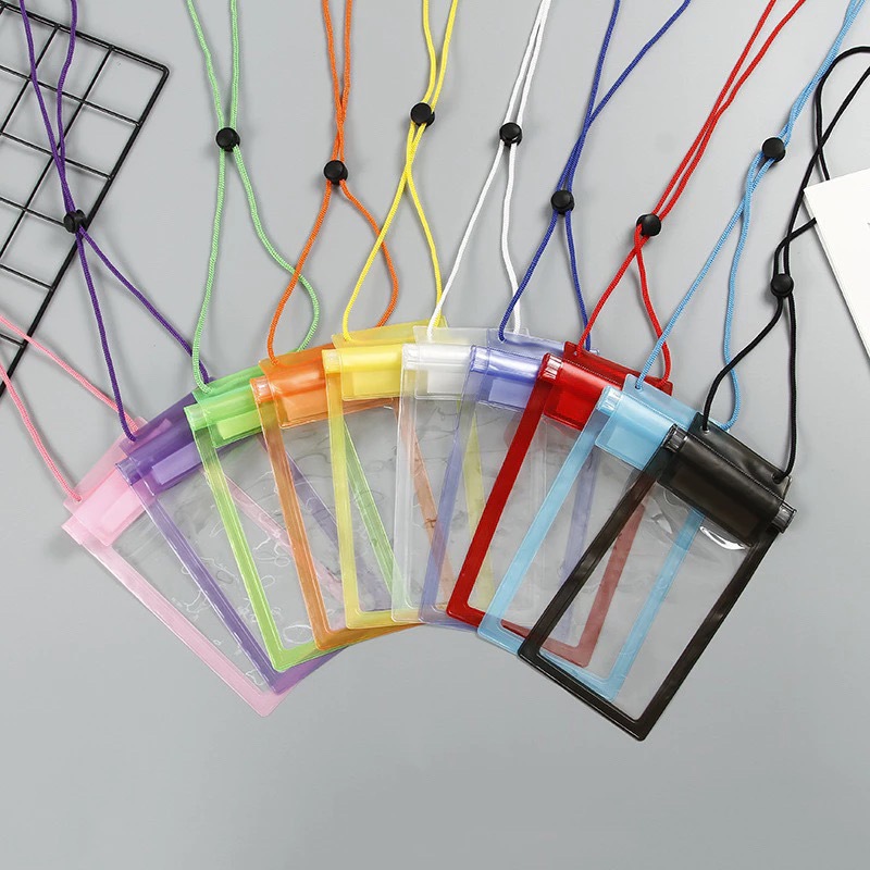 พร้อมส่ง มีซิปรูด3ชั้น มี10สีให้เลือก กระเป๋ากันน้ำ เล่นสงกรานต์  ซองกันน้ำ สายปรับได้