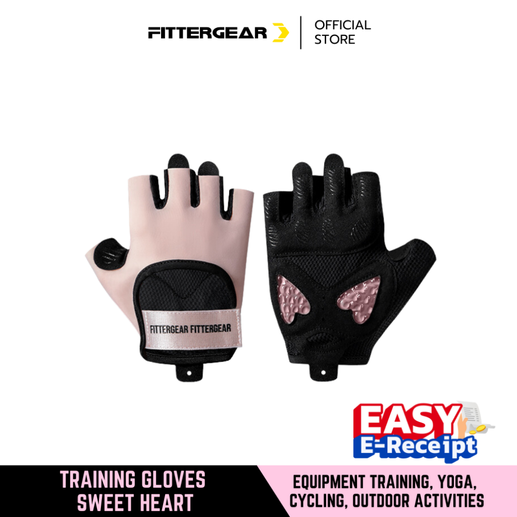 FITTERGEAR : TRAINING GLOVE SWEET HEART ถุงมือออกกำลังกายสำหรับผู้หญิง ฝ่ามือซิลิโคนเจล รูปหัวใจ
