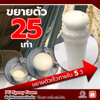 PU Foam Spray พียูโฟมสเปรย์ สองส่วนผสม พ่นหลังคา ฉนวนกันความร้อน กันไฟฟ้า โฟมเก็บเสียง 20 kg./ชุด