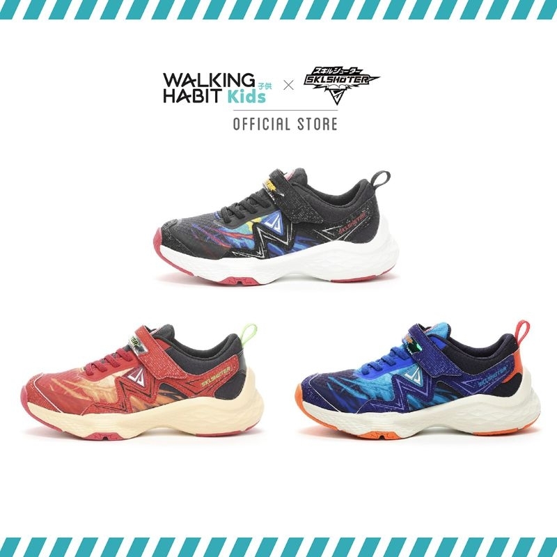 Walking Habit Kids × SKLSHOTER by Moonstar | รองเท้ากีฬาสำหรับเด็กรุ่น SK-0024 (Burst Skill)