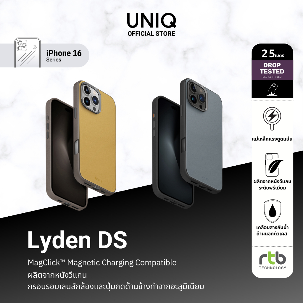 UNIQ เคสสำหรับ iPhone 16 Pro/16 Pro Max รุ่น Lyden DS (MagClick™ Magnetic Wireless Charging)
