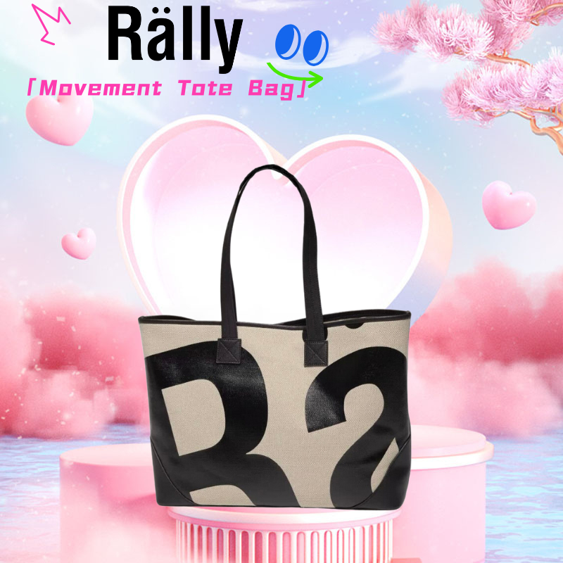 Rally Movement tote bag กระเป๋า rally แท้ กระเป๋าโท้ท กระเป๋าทรง กระเป๋าโท้ท ใหม่เอี่ยมในกล่อง ลายทอโลโก้ White