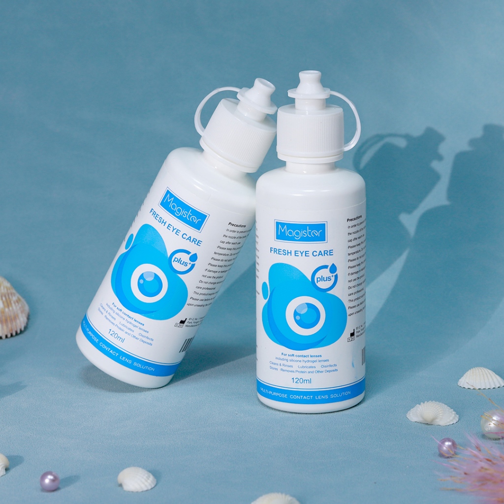 Magister น้ำยาแช่คอนแทคเลนส์ ขนาด 120ml 💖 คอนแทคเลนส์ถูกล้างฆ่าเชื้อแช่ Multi-purpose Lens Solution