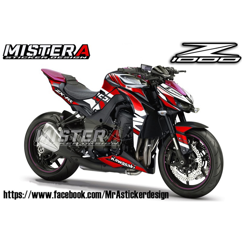(Mr.AM) ชุดสติ๊กเกอร์ [เกรด Premium] Kawasaki Z1000 (ZX-RR)