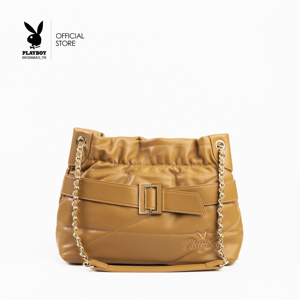PLAYBOY รุ่น Sassy Buckle กระเป๋าสะพายข้างผู้หญิง รหัสST-B251PB603 ดีไซน์แต่งอะไหล่ เข็มขัดทรง Hobo Bag มี 3 สี