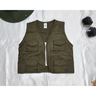 เสื้อกั๊กทหาร ซาฟารี ใส่เดินทางท่องเที่ยว สวนสัตว์สำหรับเด็กกระเป๋าเยอะ ผ้าตาข่าย กับ ผ้าพื้น มีไซร์ มีหลายสี สุดCOOL