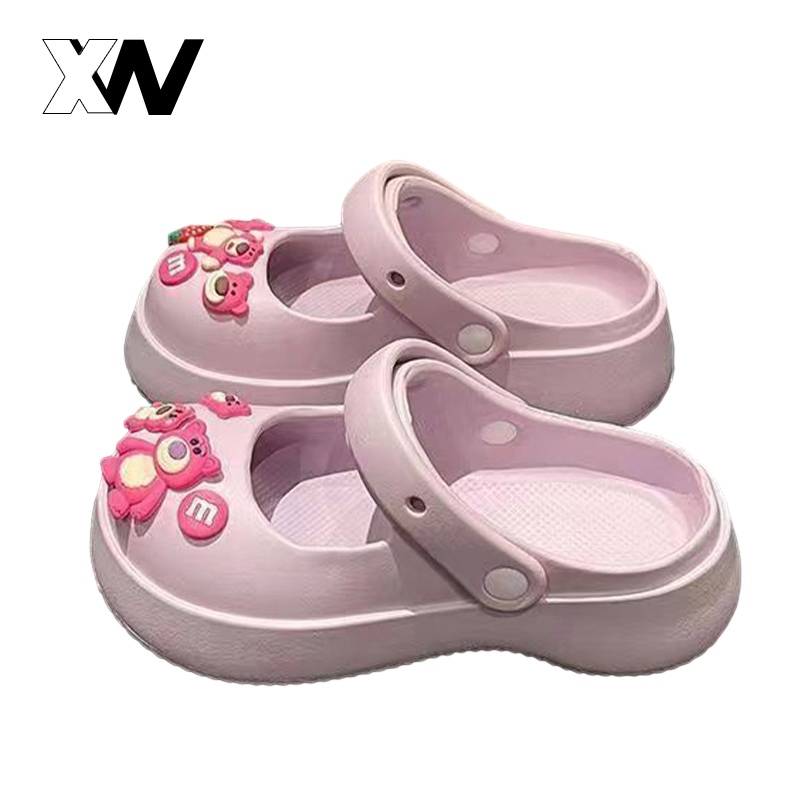 XWbrand สินค้ามาใหม่ต้องมี ลายใหม่ รองเท้าแตะหัวโตแฟชั่นทรงรองเท้านักเรียนหญิง ดีไซน์แตกต่างสวย ใหม่หมีสีชมพูสุดน่ารัก