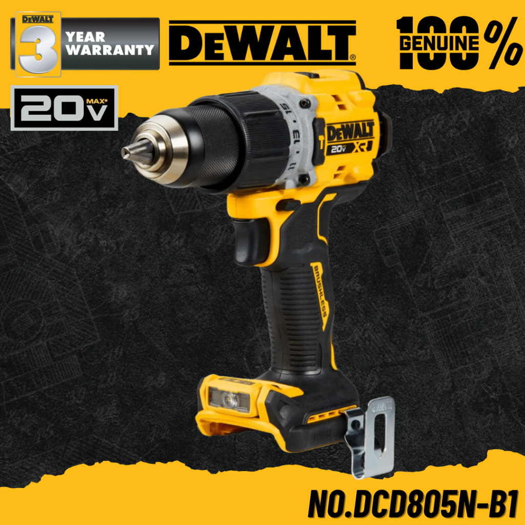 DEWALT สว่านกระแทกไร้สาย 20V Max No.DCD805N-B1 (เครื่องเปล่า)