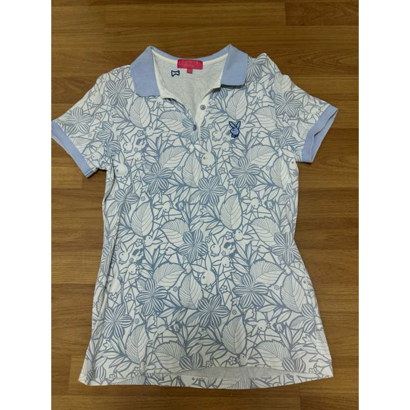 เสื้อเชิ้ต คอปก Playboy size.L สีฟ้า