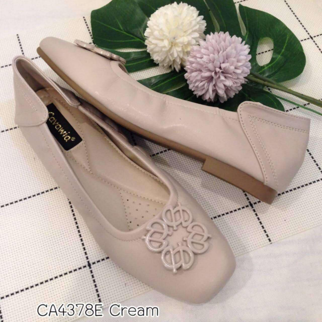 รองเท้าคัชชูแฟชั่น รองเท้าทำงาน Cavawia รุ่นCA4378E สีเบจ