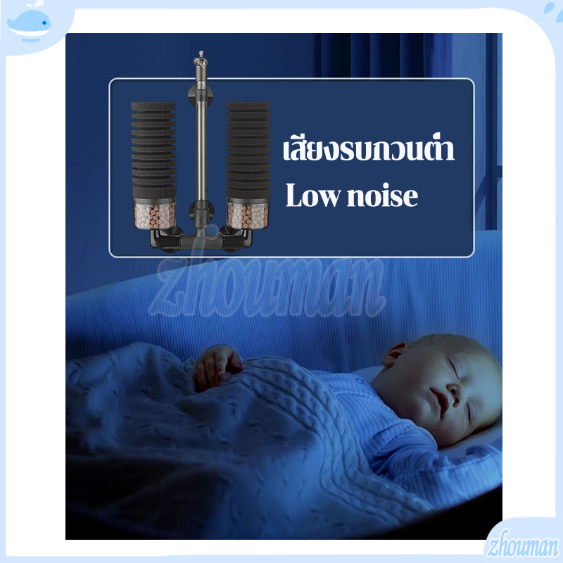 กรองฟองน้ำ กรองฟองน้ำตู้ปลา ทำความสะอาดได้ง่าย ช่องจ่ายน้ำหมุนได้ 360° ใช้กับตู้ปลาได้ทุกชนิด ถ้วยดูดแข็งแรง ไม่หลุดง่าย - รูปที่ 6