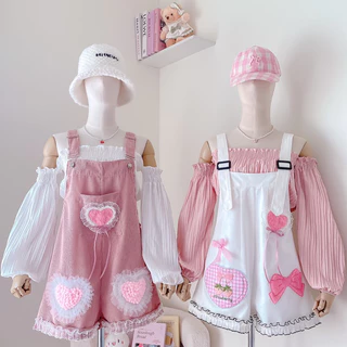 🎀ชุดเอี๊ยม เซ็ตเอี๊ยมน่ารัก💗 #ชุดเอี๊ยม แมทกับ ปาดไหล่แขนยาว น่ารัก #เอี๊ยมน่ารัก