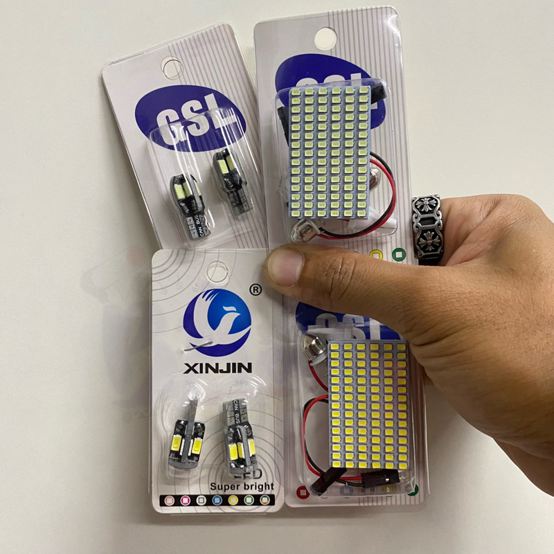 ไฟเพดานรถยนต์ LED 90 ชิป + 10 ชิป คู่หน้า 1 ชุด เลือกสีได้ (ขาว/ไอซ์บลู)