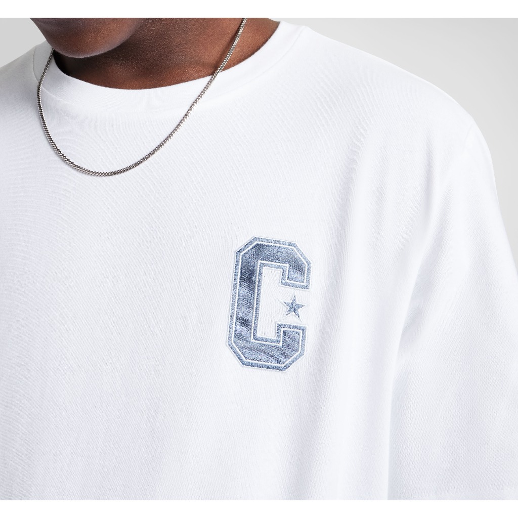 CONVERSE เสื้อ RETRO CHUCK C TEE WHITE ผู้ชาย 1327362BM_S5WTXX (10027362-A02)