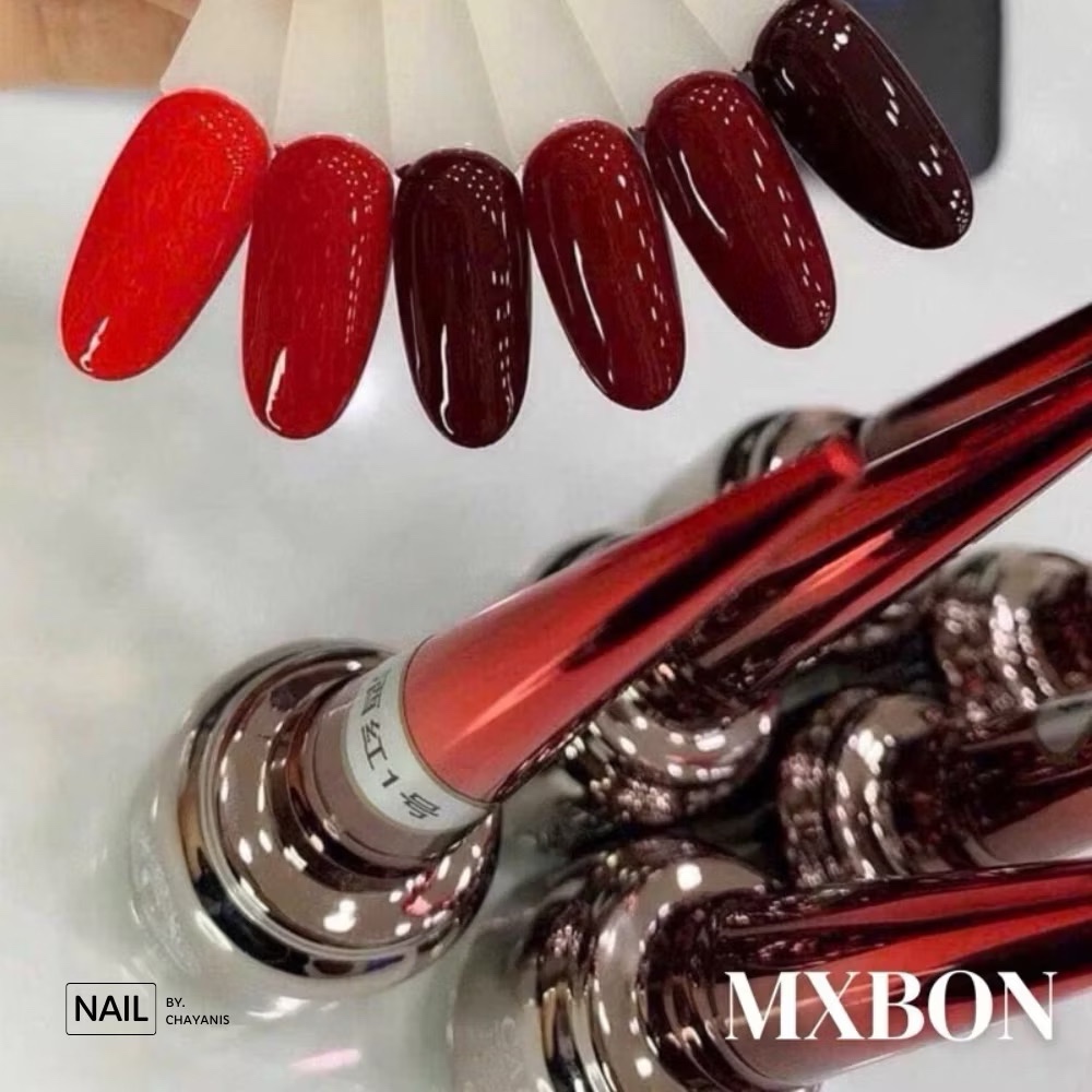 [พร้อมส่ง] สีเจลทาเล็บ Mxbon โทนแดง l สีแดงแม่สี แดงไวน์ แดงมะเหมี่ยว แดงเชอรี่