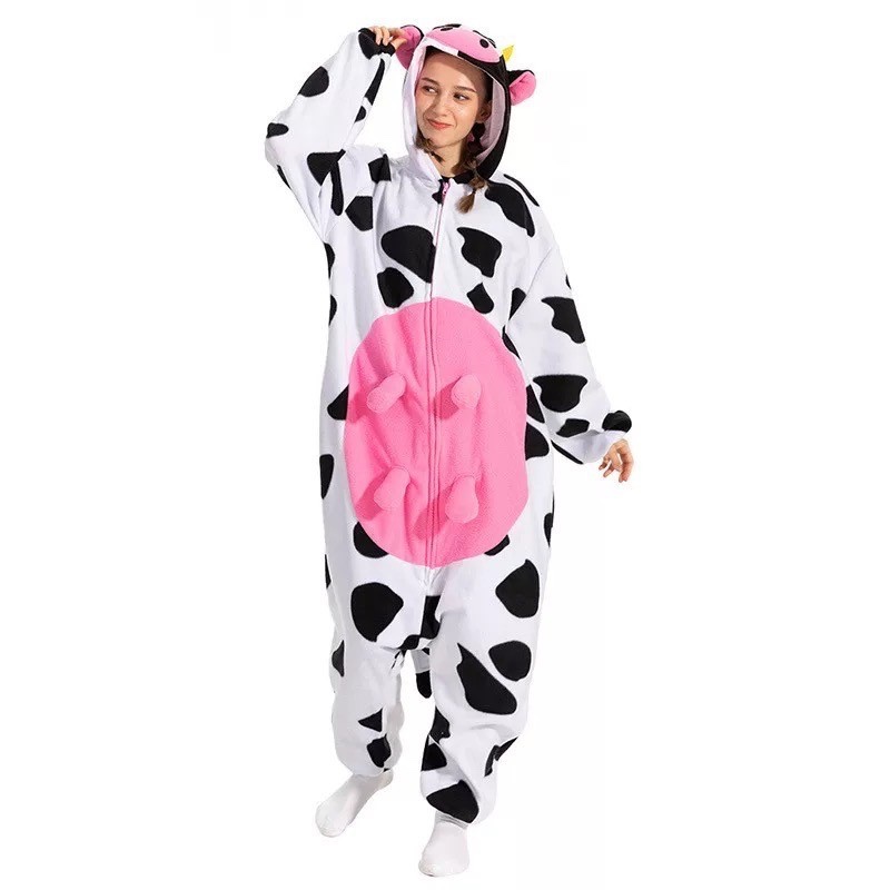 ส่งด่วน🐄ชุดคอสเพลย์วัวนม  milk cow fancy suit cow pajamas ชุดแม่วัว ชุดแฟนซี ชุดวัว ชุดนมวัว ชุดนอน ชุดปาร์ตี้ 19028