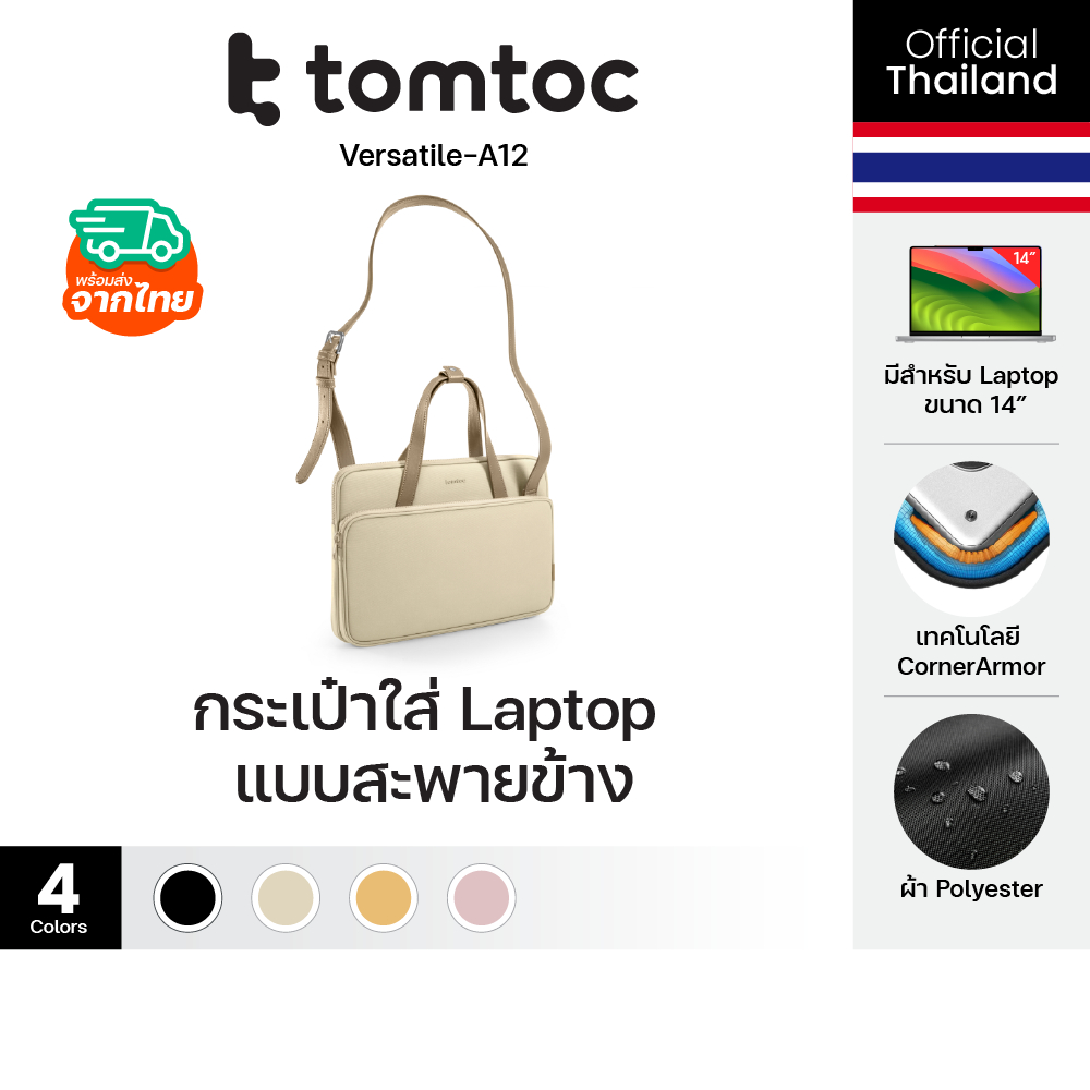 Tomtoc Versatile-A12 กระเป๋าโน๊ตบุ๊ค สะพายข้าง Laptop MacBook ขนาด 14 นิ้ว
