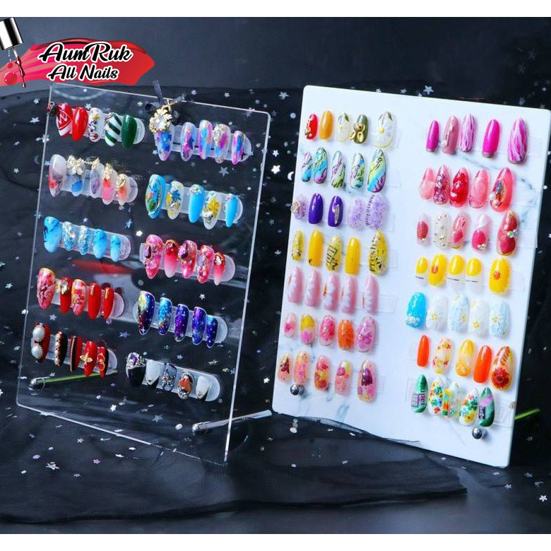 ชาร์จโชว์สีทาเล็บ แท่นโชว์ลายเพ้นท์เล็บ ลายหินอ่อน