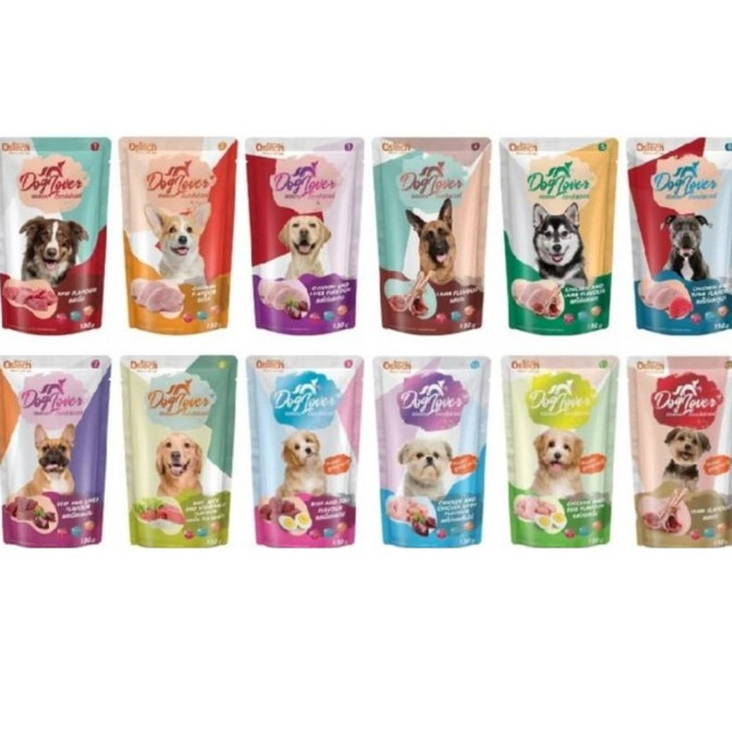 Ostech Dog Lover [12 ซอง] ออสเทค ด็อก เลิฟเวอร์ อาหารเปียกสุนัข อร่อย ทานง่าย ขนาด 130 กรัม
